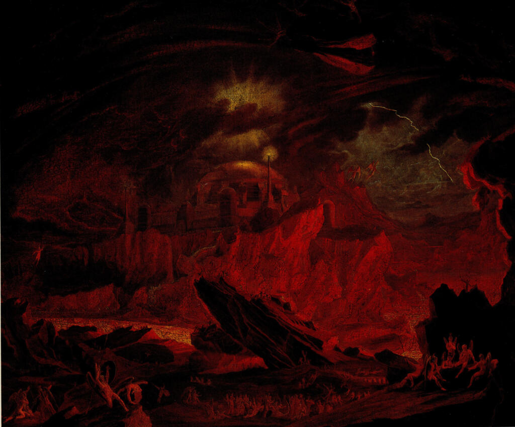 Anonimo , Martin, John - sec. XIX - Gli angeli caduti entrano nel pandemonio , fronte