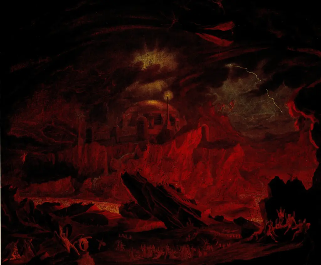 Anonimo , Martin, John - sec. XIX - Gli angeli caduti entrano nel pandemonio , fronte