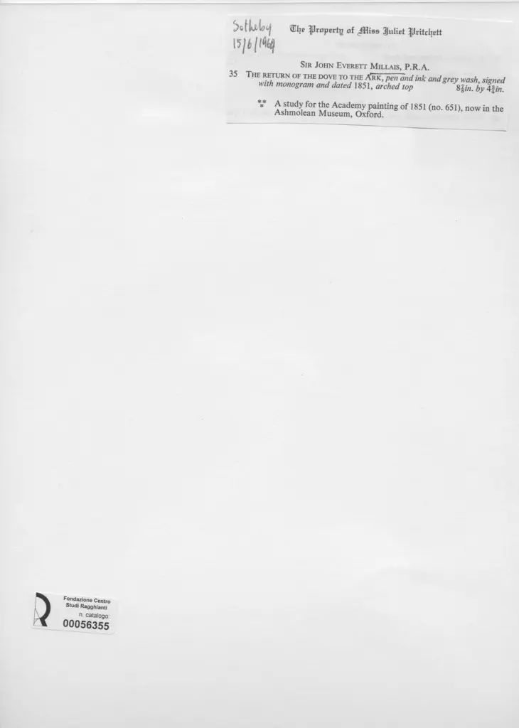 Anonimo , Millais, John Everett - sec. XIX - The return of the dove to the ark , retro