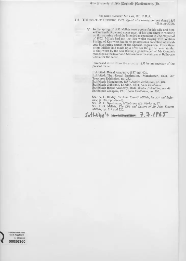 Anonimo , Millais, John Everett - sec. XIX , retro