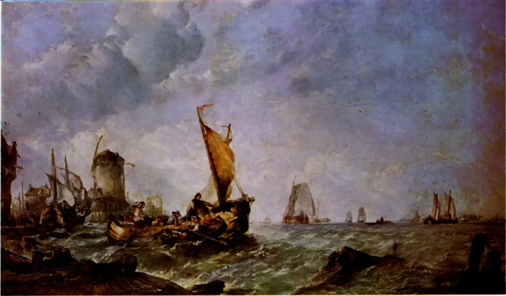 Anonimo , Montague, Alfred - sec. XIX - A Breezy day in a continental estuary , fronte