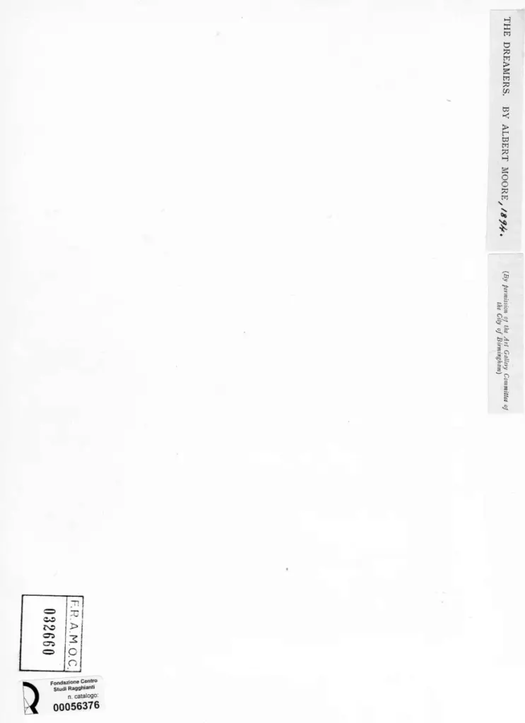 Anonimo , Moore, Albert Joseph - sec. XIX - The Dreamers , fronte