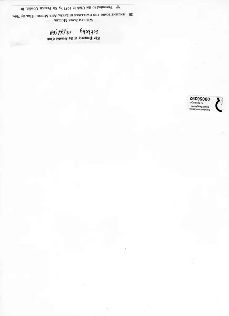 Müller, William James , Ancient Tombs and Dwellings in Lycia, Asia Minor