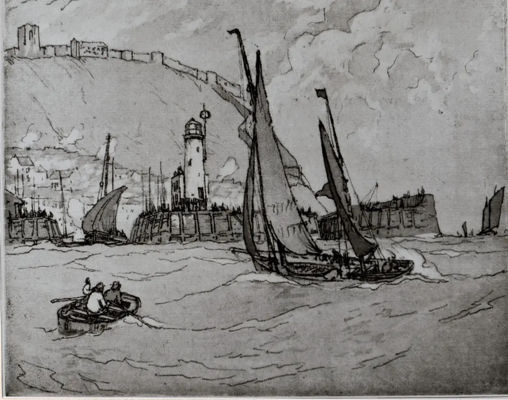 Anonimo , Nelson, Dawson - sec. XIX/ XX - Scarborough vu de la mer , fronte