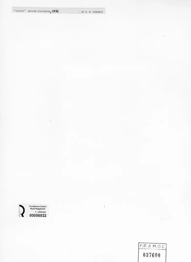 Anonimo , Pomeroy, Frederick William - sec. XIX - Giotto , retro