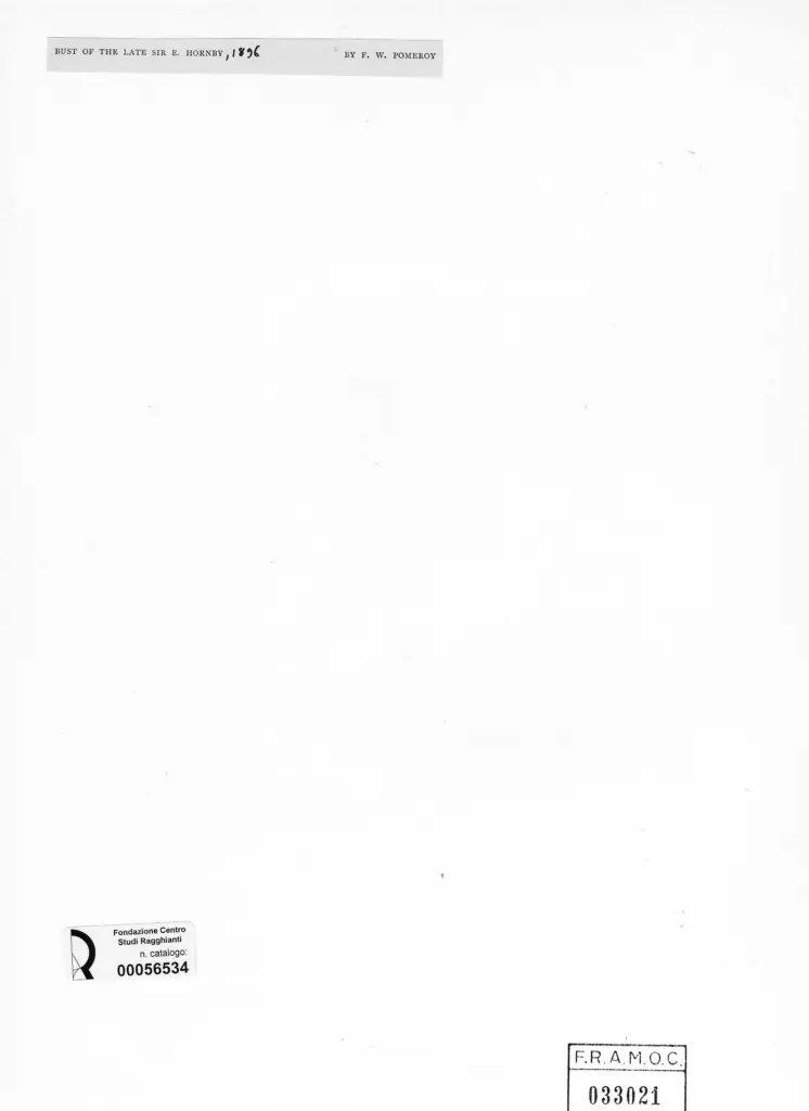 Anonimo , Pomeroy, Frederick William - sec. XIX - The Buste of the Late Sir E. Horney , retro