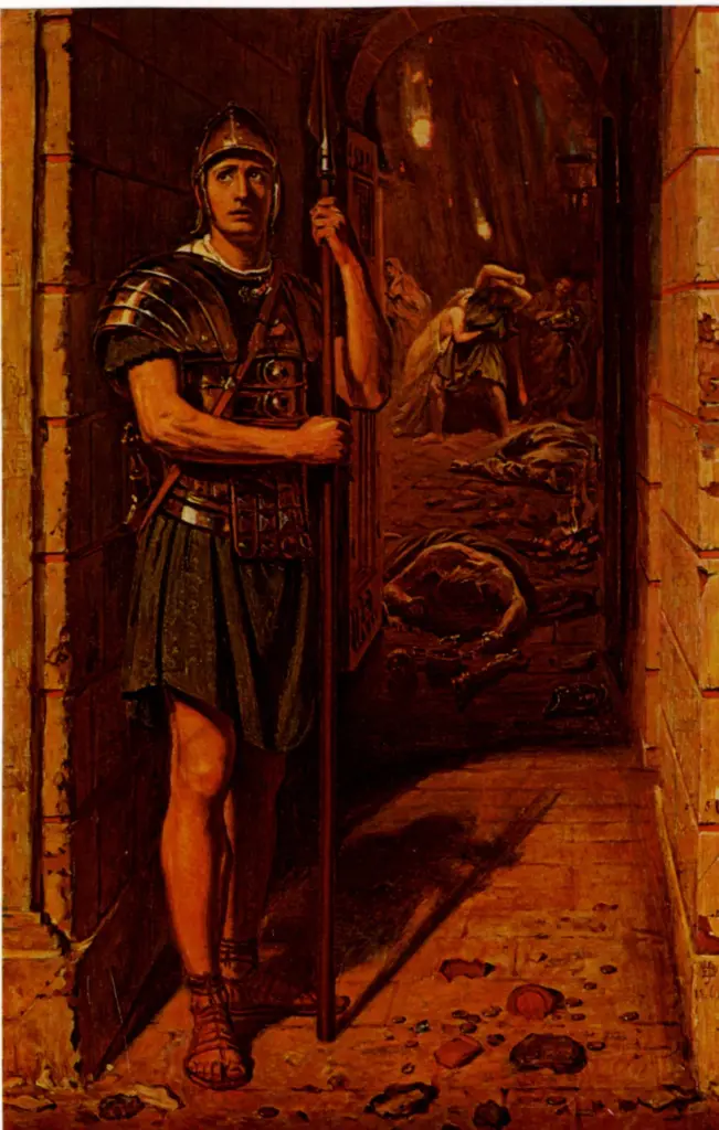 Anonimo , Poynter, Edward John - sec. XIX - Faithful into Death (the Last Day of Pompeii) , fronte