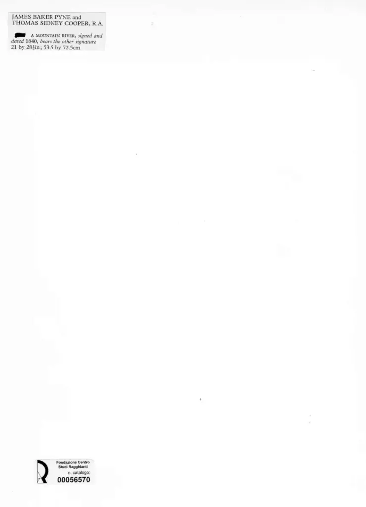 Anonimo , Pyne, James Baker; Cooper, Thomas Sidney - sec. XIX - A Mountain River , retro