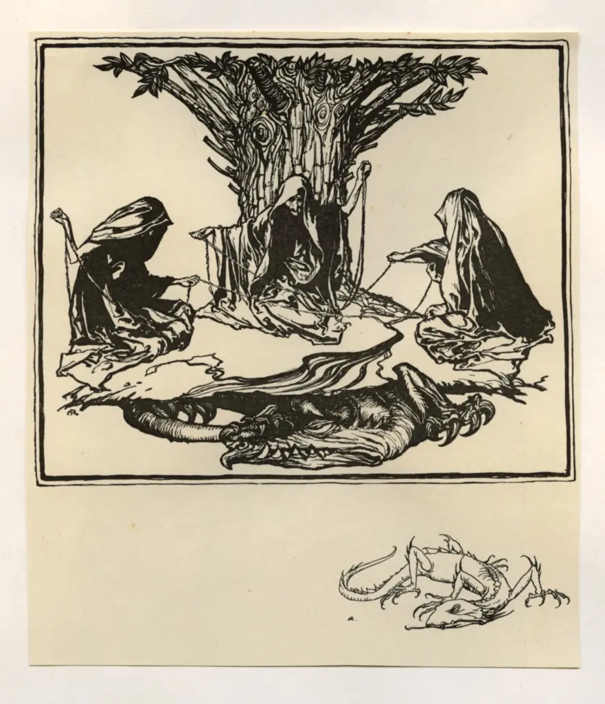 Anonimo , Rackham, Arthur - sec. XIX/ XX - "The Norns" and "The Dragon Fafner" , fronte