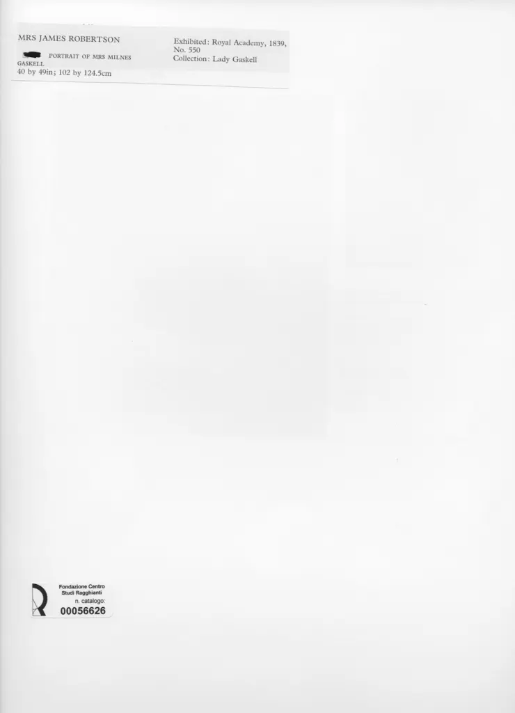 Anonimo , Robertson, James - sec. XIX - Portrait of Mrs Milnes Gaskell , retro