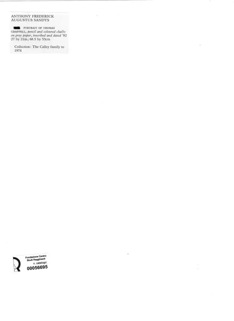 Anonimo , Sandys, Anthony Frederick Augustus - sec. XIX - Portrait of Thomas , retro