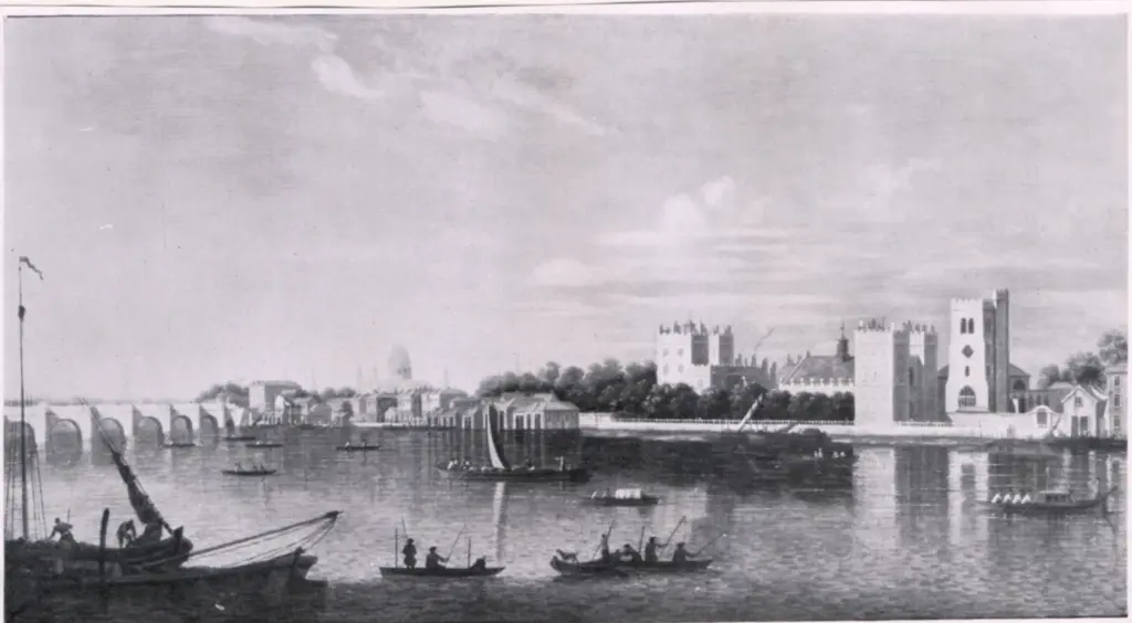 Anonimo , Scott, Samuel - sec. XVIII - The Thames Lambeth Palace , fronte