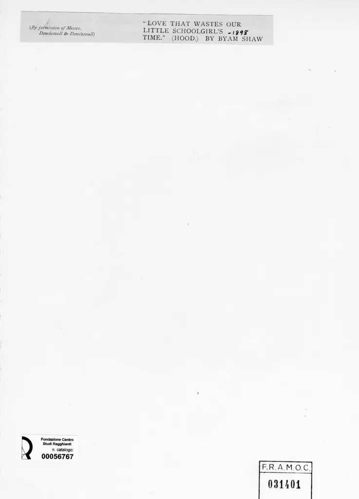 Anonimo , Shaw, Byam Liston - sec. XIX - Love that Wastes our little schoolgirl's time , retro