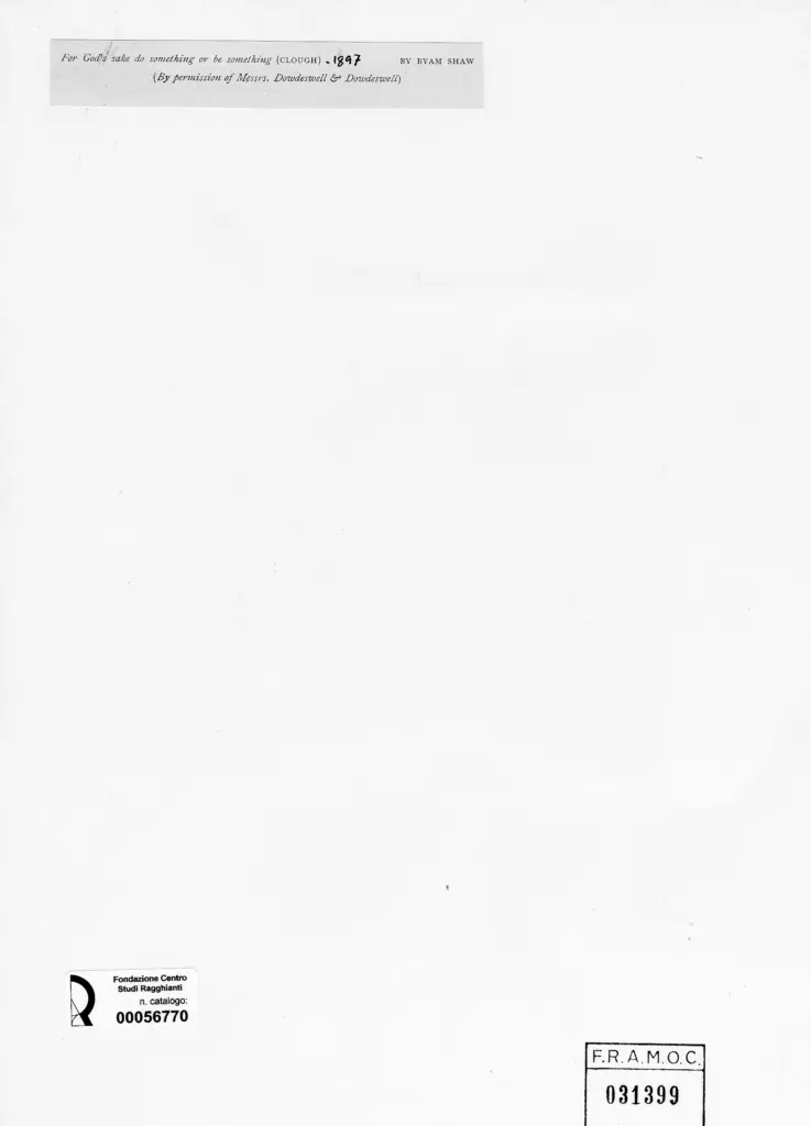 Anonimo , Shaw, Byam Liston - sec. XIX - For God's sake do something or be something , retro