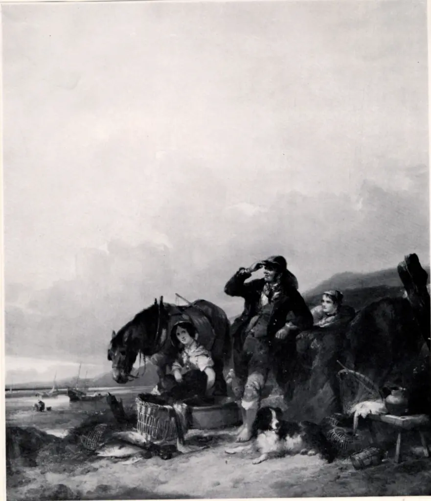 Anonimo , Shayer, William - sec. XIX - Waiting for the return of the fishing fleet at sunset , fronte