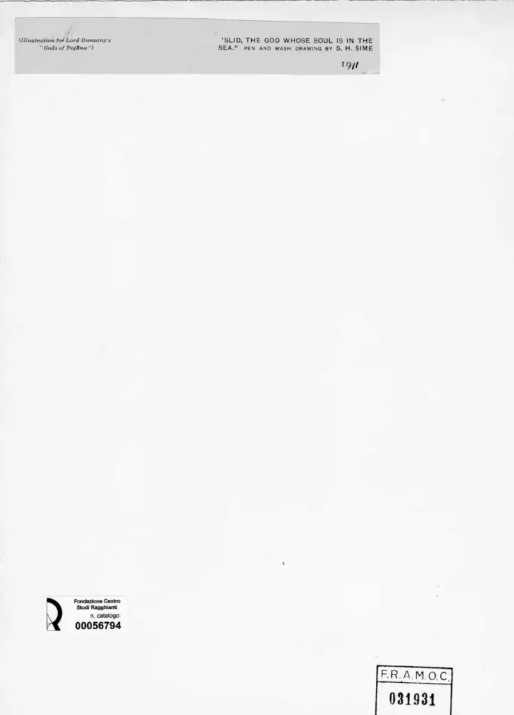 Anonimo , Sime, Sidney Herbert - sec. XX - Slid, the god whose soul is in the sea , retro