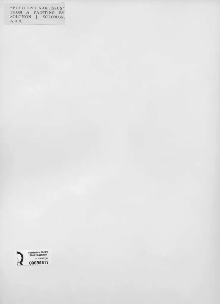 Anonimo , Solomon, Simeon - sec. XIX - Echo and Narcissus , retro
