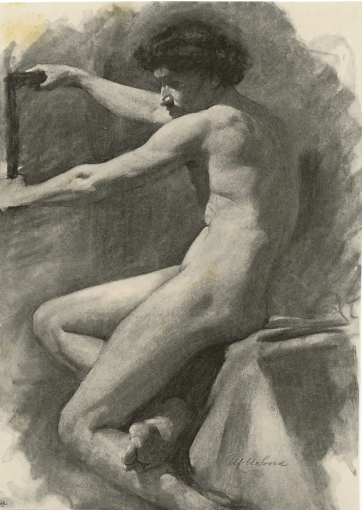 Anonimo , Soord, A.U. - sec. XIX - Nudo maschile , fronte