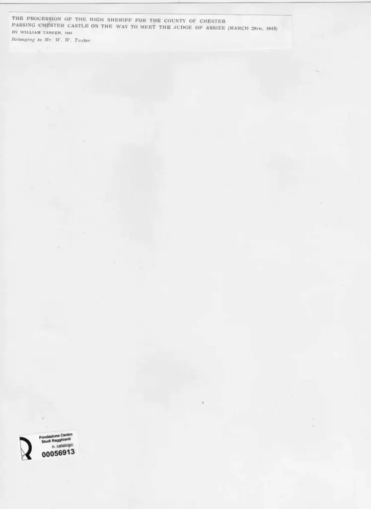 Anonimo , Tasker, William - sec. XIX - The Peocession of the High Sherif for the Country of Chester , retro