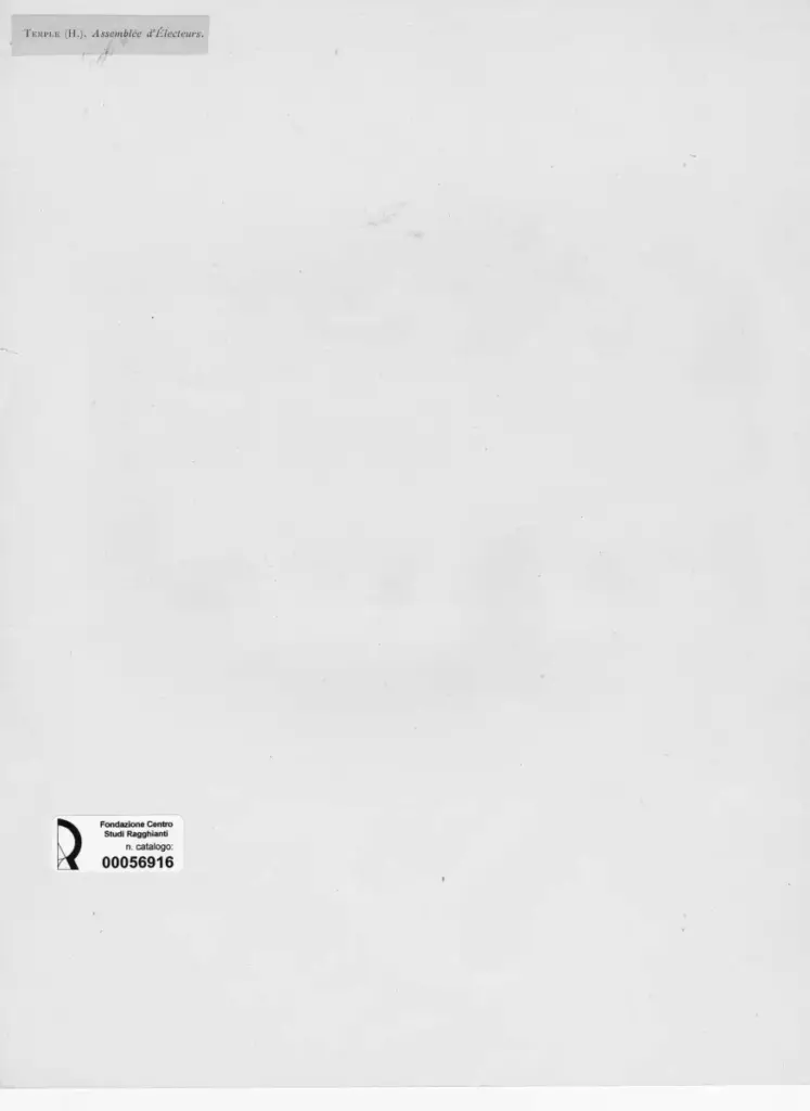 Anonimo , Temple, Hans - sec. XIX - Assembl&eacute;e d'&Eacute;lecteurs , retro