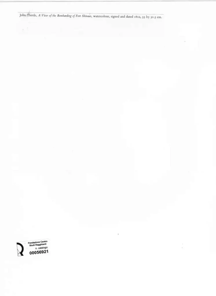 Anonimo , Thirtle, John - sec. XIX - A View of the Bombarding of Fort Shinas , retro