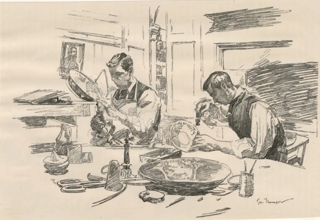 Anonimo , Thomson, George - sec. XIX - Workers in silver at Essex House , fronte