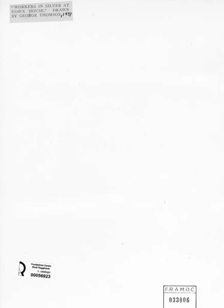 Anonimo , Thomson, George - sec. XIX - Workers in silver at Essex House , retro