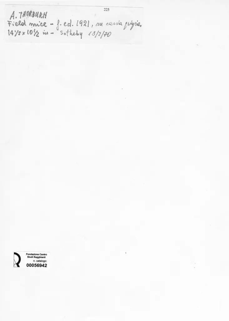 Anonimo , Thorburn, Archibald - sec. XX - Field Mice , retro