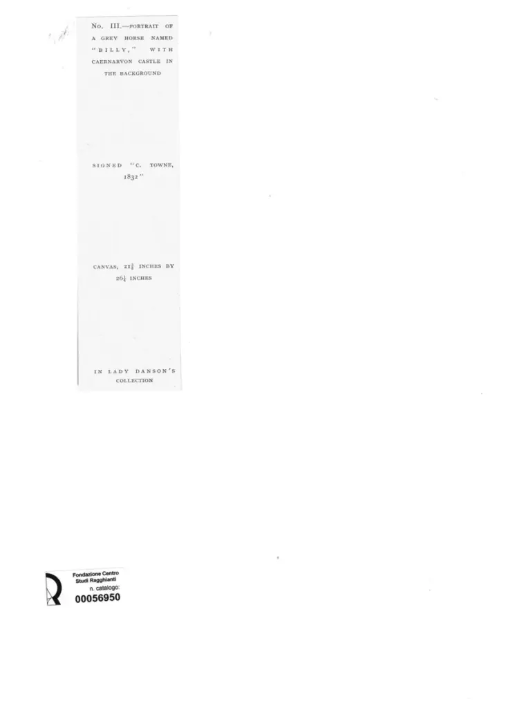 Anonimo , Towne, Charles - sec. XIX - Portrait of a grey horse nomed "Billy" , retro