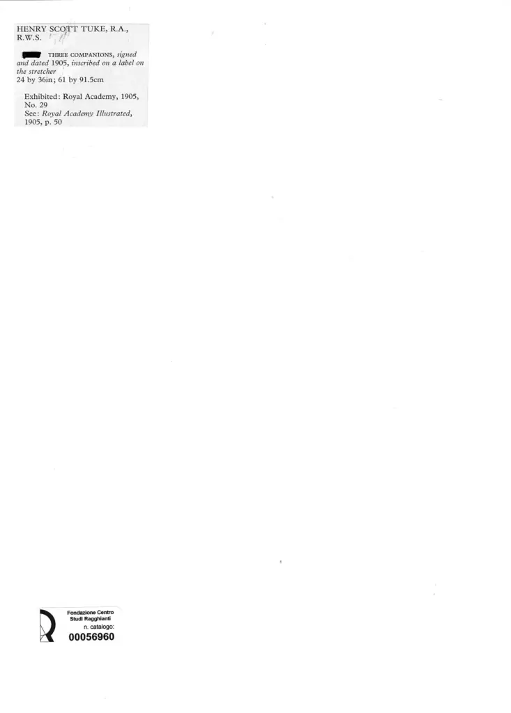 Anonimo , Tuke, Henry Scott - sec. XX - Three Companions , retro