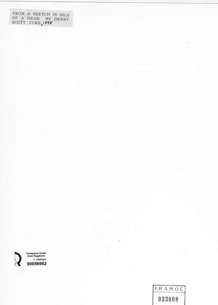 Anonimo , Tuke, Henry Scott - sec. XIX - A Head , retro