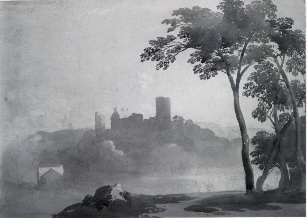 Anonimo , Varley, John - sec. XVIII/ XIX - A Landscape with a Castle in the Middle Distance , fronte