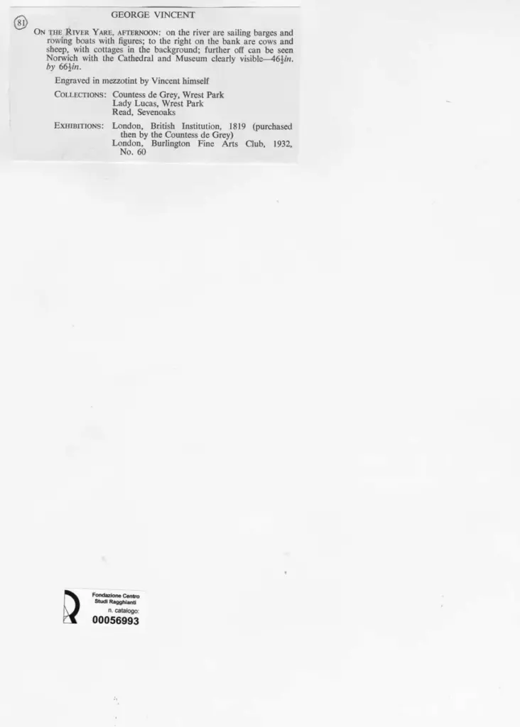 Anonimo , Vincent, George - sec. XIX - On the River Yare, afternoon , retro