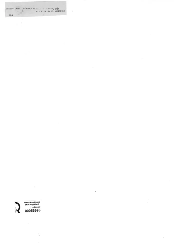 Anonimo , Voysey, Charles Francis Annesley - sec. XIX - Street-Lamp , retro