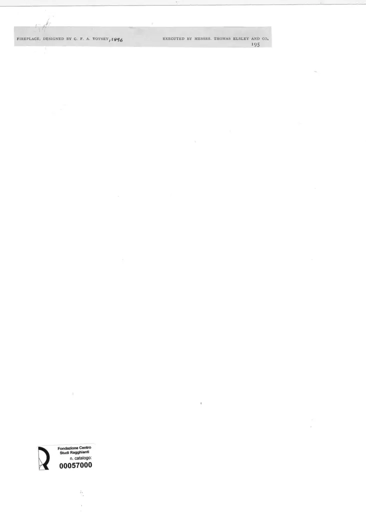 Anonimo , Voysey, Charles Francis Annesley - sec. XIX - Caminetto , retro
