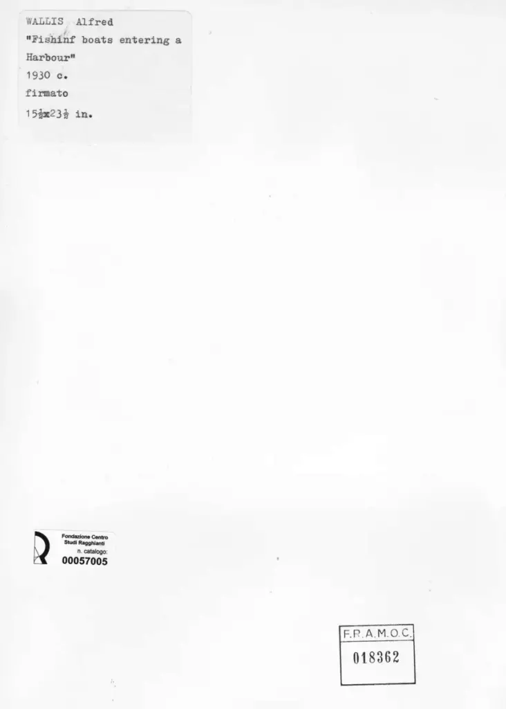 Anonimo , Wallis, Alfred - sec. XX - Fishinf boats entering a Harbour , retro