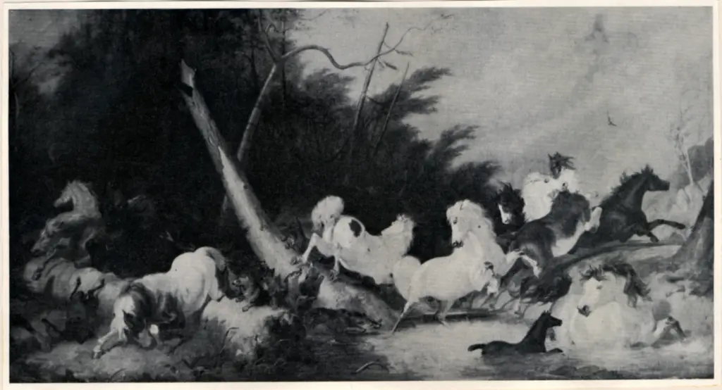 Ward, James , Horses surprised by wolwes