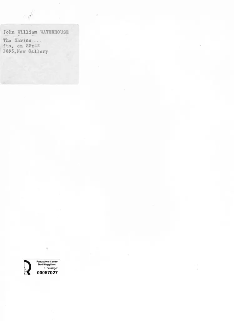 Anonimo , Waterhouse, John William - sec. XIX - The Shrine , retro