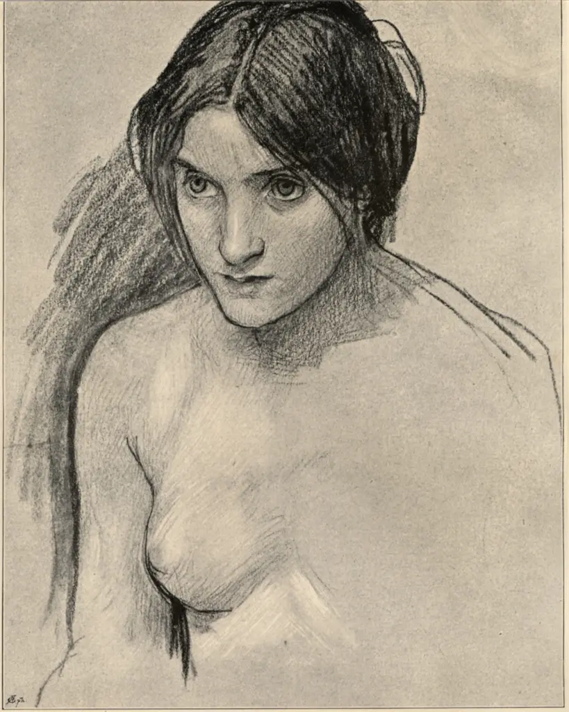 Anonimo , Waterhouse, John William - sec. XIX/ XX - Sudio per Hylas and the Nymphs , fronte