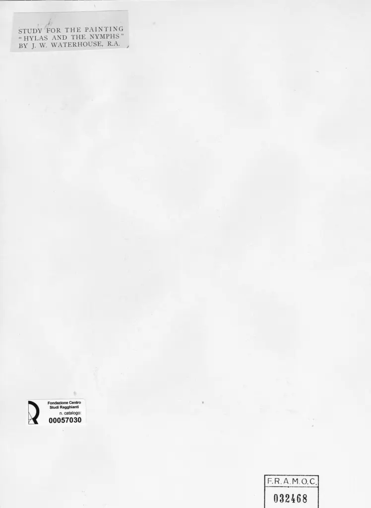 Anonimo , Waterhouse, John William - sec. XIX/ XX - Sudio per Hylas and the Nymphs , retro
