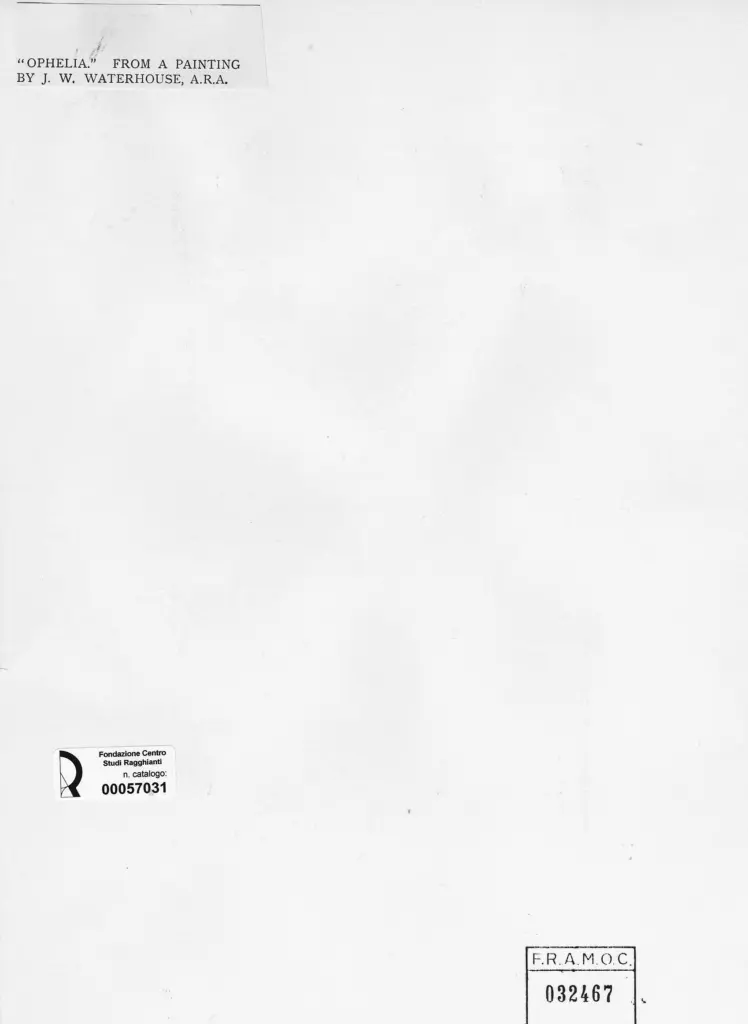 Anonimo , Waterhouse, John William - sec. XIX - Ophelia , retro