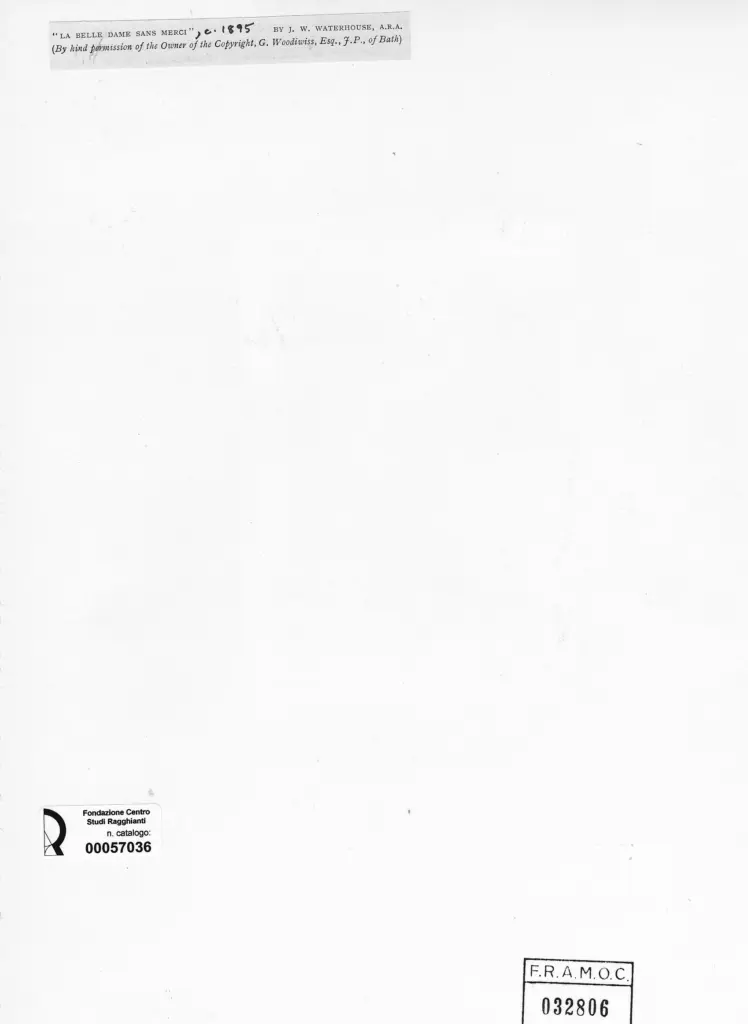 Anonimo , Waterhouse, John William - sec. XIX - Le belle dame sans merci , retro