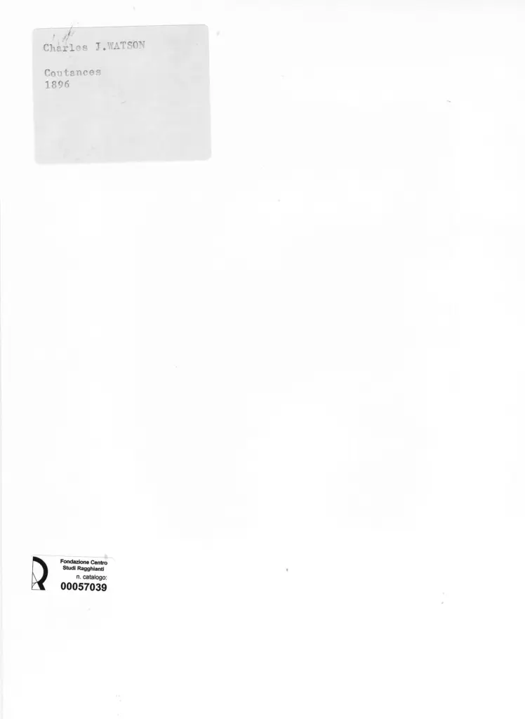 Anonimo , Watson, Charles J. - sec. XIX - Coutances , retro