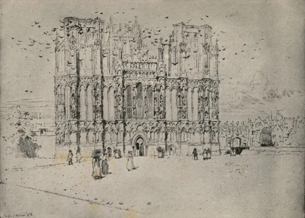 Anonimo , Watson, Charles J. - sec. XIX - Wells Cathedral , fronte