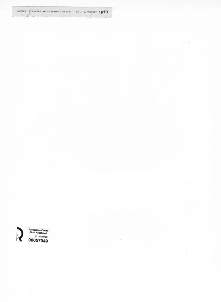 Anonimo , Watson, J. S. - sec. XIX - Joseph interpreting Pharaoh's dream , retro