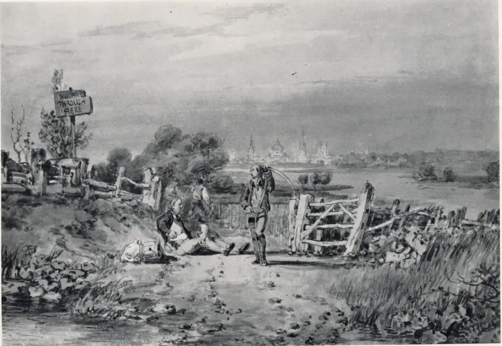 Anonimo , Turner, Joseph Mallord William - sec. XVIII - Vista di Oxford in lontananza , fronte