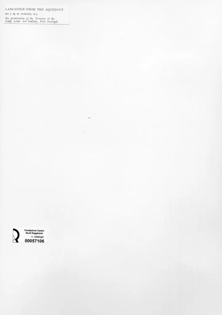 Anonimo , Turner, Joseph Mallord William - sec. XIX - Lancaster from the aqueduct , retro