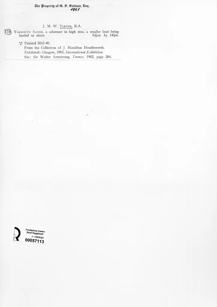 Anonimo , Turner, Joseph Mallord William - sec. XIX - Yarmouth Sands , retro