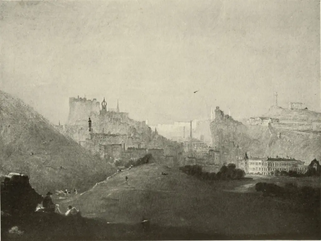 Anonimo , Turner, Joseph Mallord William - sec. XIX - Edinburgh and Calton Hill from St. Anthony's Chapel , fronte
