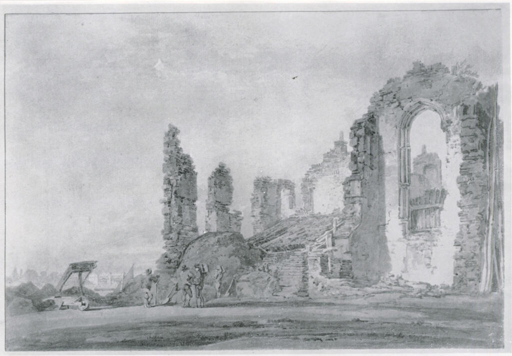 Turner, Joseph Mallord William , A View of the ruins of the Savoy Palace -